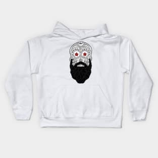 Sugar Skull Beard Kids Hoodie